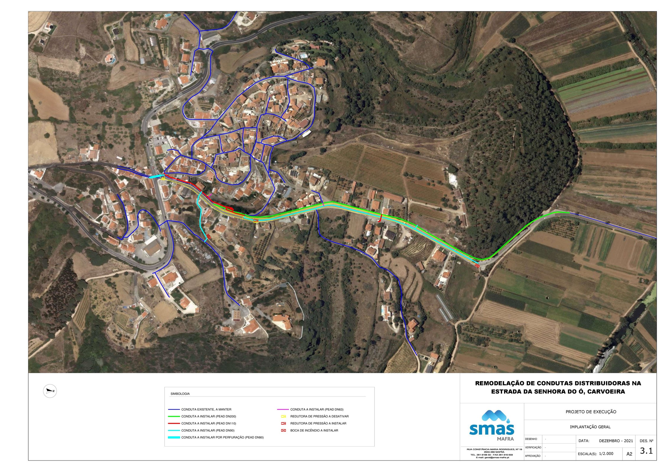 Remodelação de condutas distribuidoras na Estrada da Senhora do Ó, Carvoeira